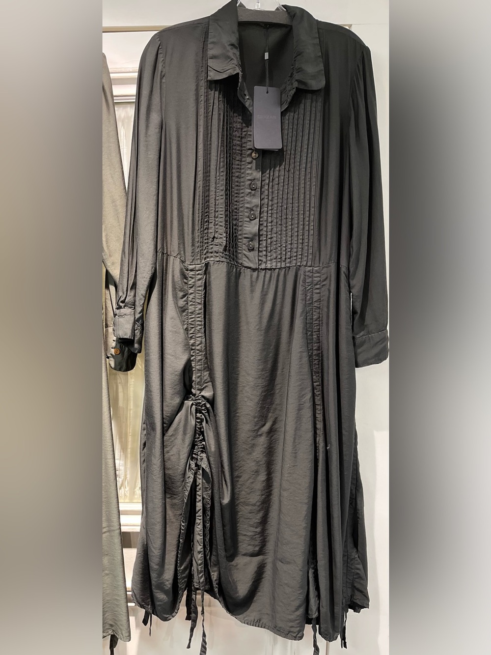 Grizas Black Pintuck Button-Front Versatile dress from Fall 2025